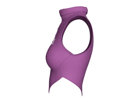Girls Purple Henley Crop 3D Model