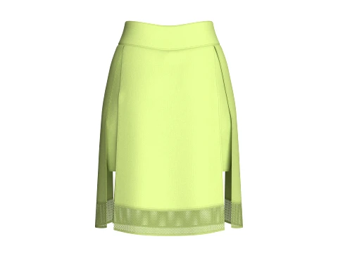 Girls High Waisted Mesh Pleated Mini Skirt 3D Model
