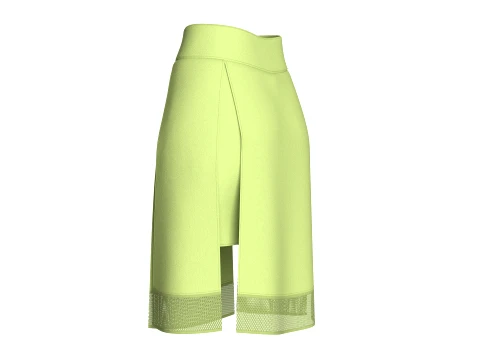 Girls High Waisted Mesh Pleated Mini Skirt 3D Model
