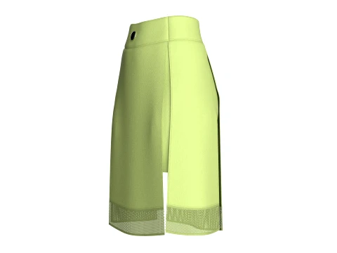 Girls High Waisted Mesh Pleated Mini Skirt 3D Model