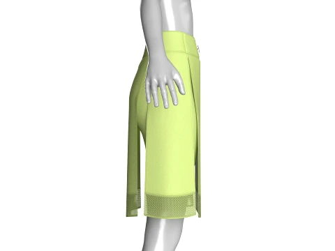 Girls High Waisted Mesh Pleated Mini Skirt 3D Model