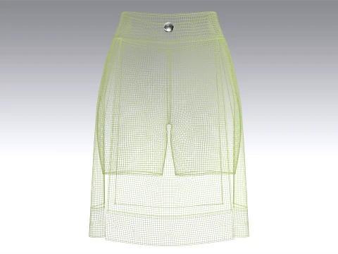 Girls High Waisted Mesh Pleated Mini Skirt 3D Model