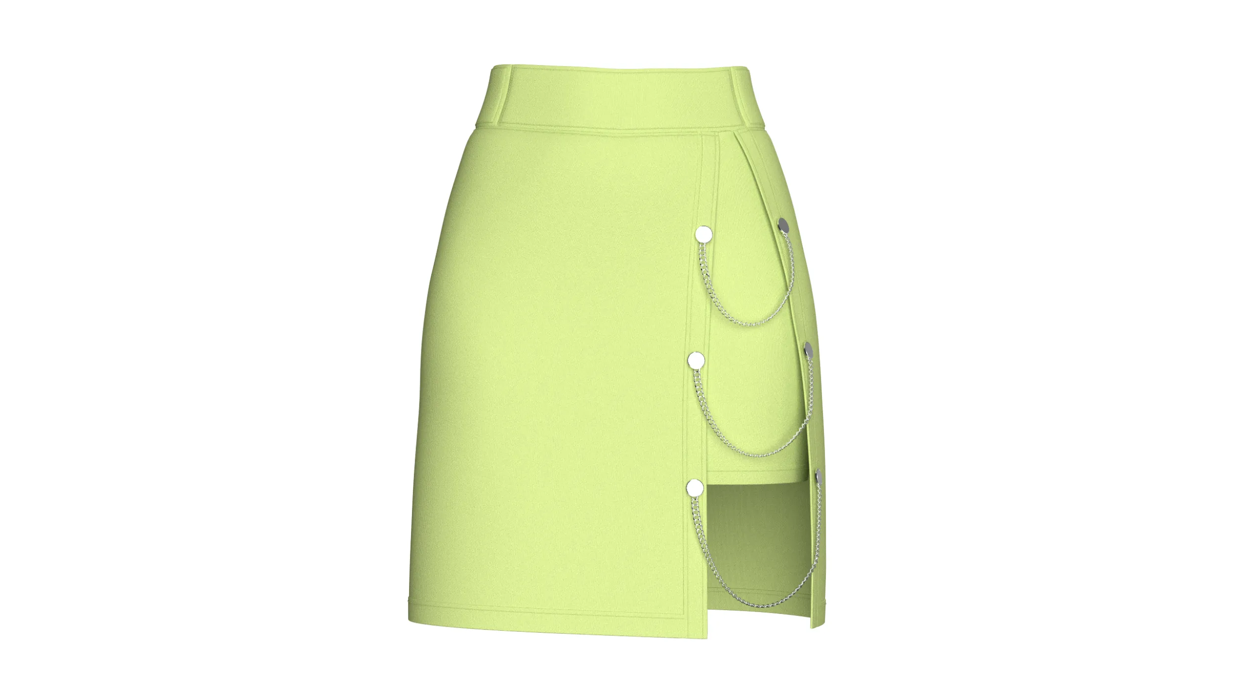 Girls Double Layered Skirt With Chain Detail 3D Model .c4d .max .obj .3ds .fbx .stl .blend 