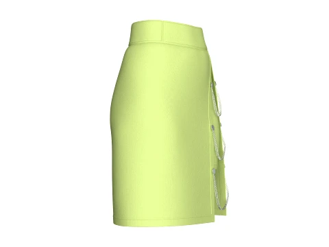 Girls Double Layered Skirt With Chain Detail 3D Model