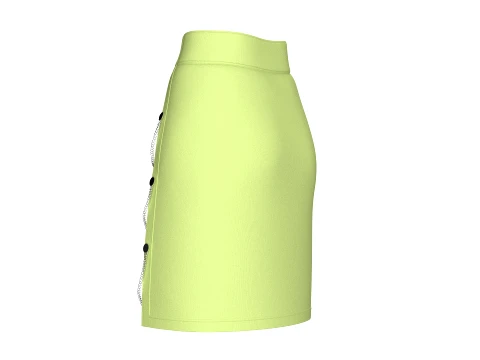 Girls Double Layered Skirt With Chain Detail 3D Model