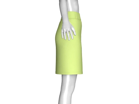 Girls Double Layered Skirt With Chain Detail 3D Model