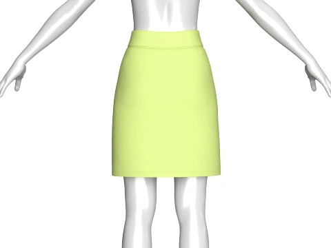 Girls Double Layered Skirt With Chain Detail 3D Model