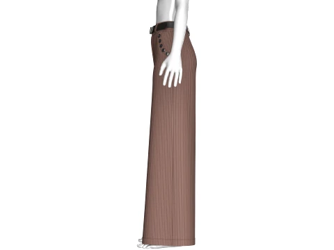 Girls High Waist Pinstripe Wide Leg Pant 3D Model
