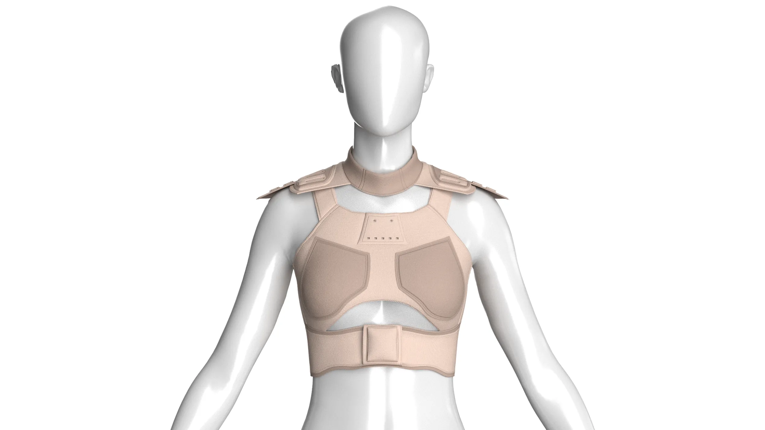 Girls High-Rise Minimalist Solid Vest 3D Model .c4d .max .obj .3ds .fbx .stl .blend