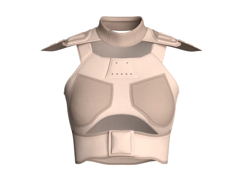 Girls High-Rise Minimalist Solid Vest 3D Model
