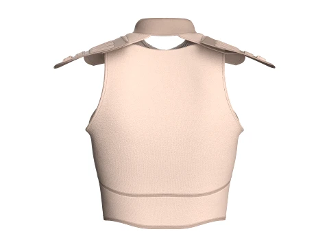 Girls High-Rise Minimalist Solid Vest 3D Model