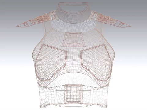Girls High-Rise Minimalist Solid Vest 3D Model