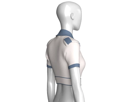 Girls Tactical Polo Crop Top 3D Model