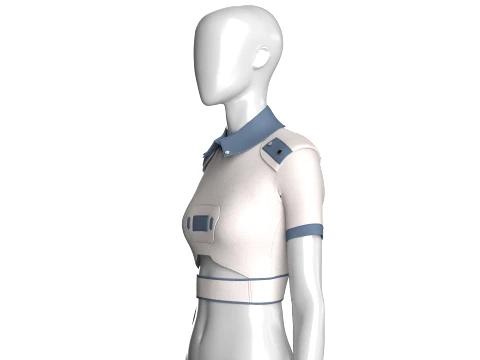 Girls Tactical Polo Crop Top 3D Model