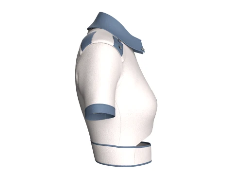 Girls Tactical Polo Crop Top 3D Model