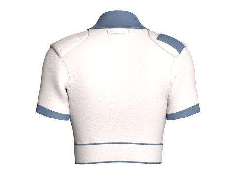 Girls Tactical Polo Crop Top 3D Model