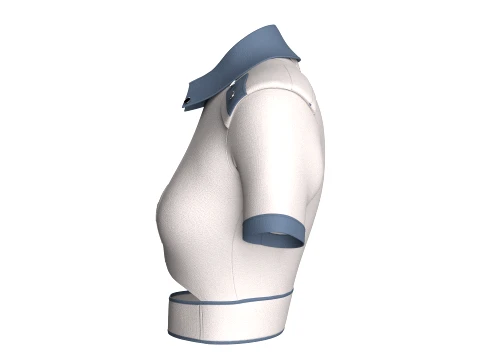 Girls Tactical Polo Crop Top 3D Model