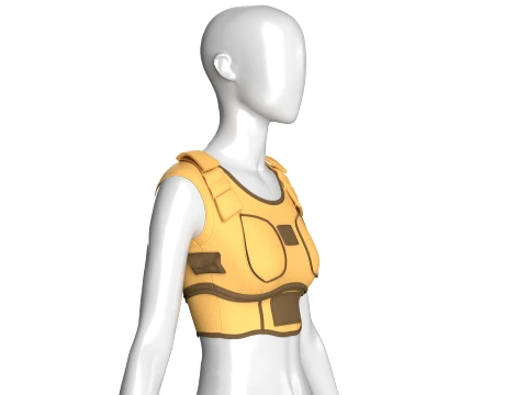 Girls Yellow Panel Crop Top 3D Model