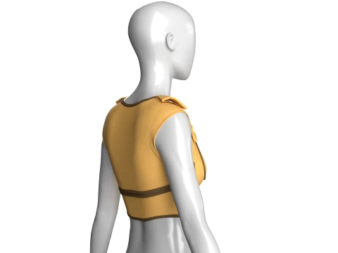 Girls Yellow Panel Crop Top 3D Model