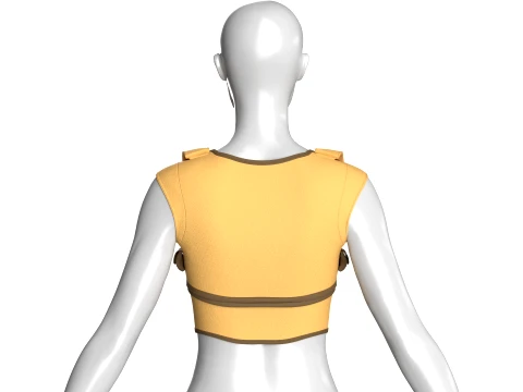Girls Yellow Panel Crop Top 3D Model