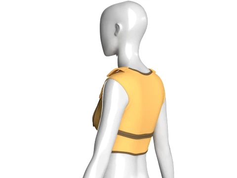Girls Yellow Panel Crop Top 3D Model