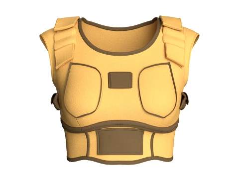 Girls Yellow Panel Crop Top 3D Model