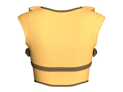 Girls Yellow Panel Crop Top 3D Model