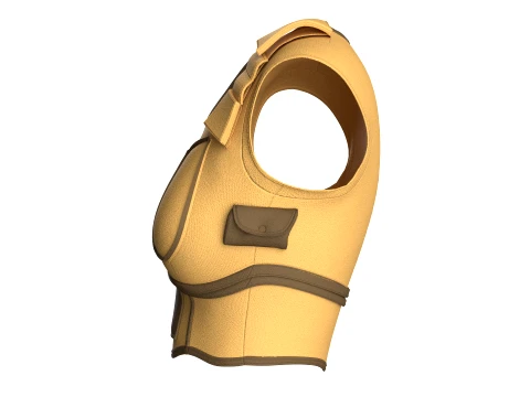 Girls Yellow Panel Crop Top 3D Model