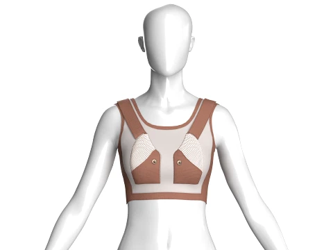 Girls Brown Mesh Crop Top 3D Model