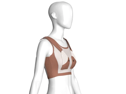 Girls Brown Mesh Crop Top 3D Model