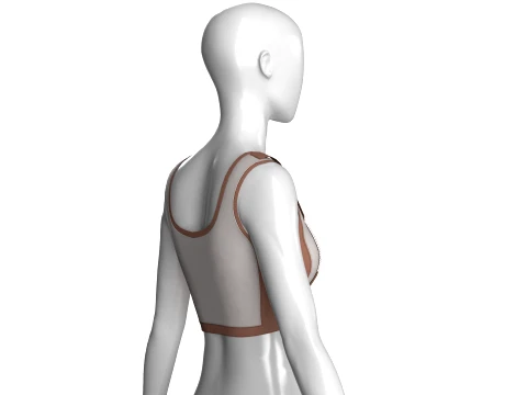 Girls Brown Mesh Crop Top 3D Model