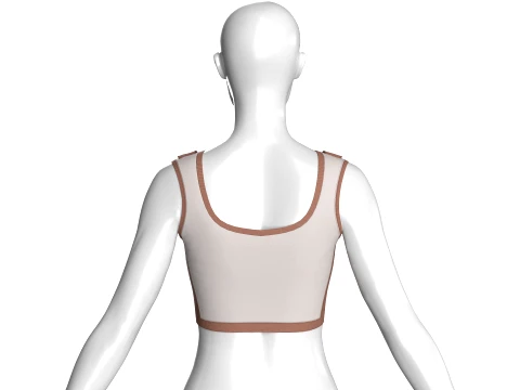 Girls Brown Mesh Crop Top 3D Model