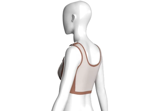 Girls Brown Mesh Crop Top 3D Model