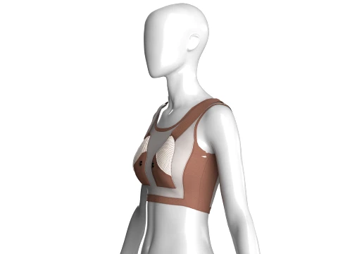 Girls Brown Mesh Crop Top 3D Model