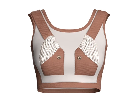 Girls Brown Mesh Crop Top 3D Model
