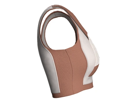 Girls Brown Mesh Crop Top 3D Model