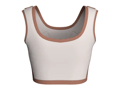 Girls Brown Mesh Crop Top 3D Model