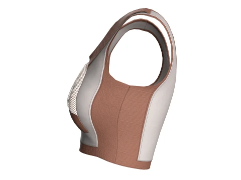 Girls Brown Mesh Crop Top 3D Model