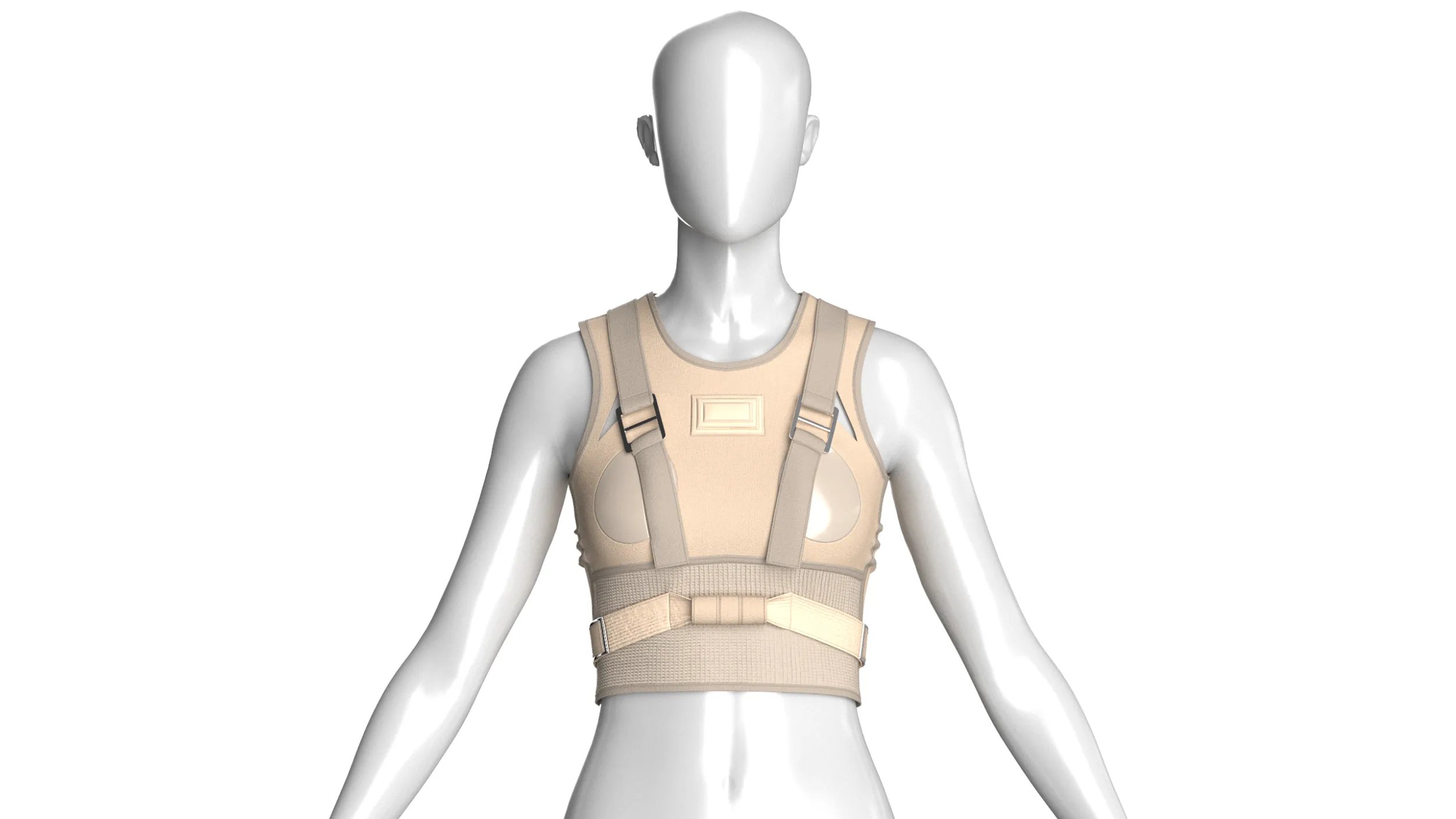 Girls Crop Top With Buckled 3D Model .c4d .max .obj .3ds .fbx .stl .blend