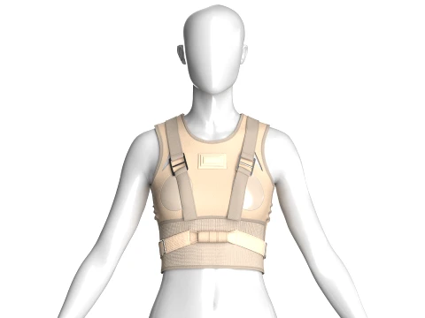 Girls Crop Top With Buckled 3D Model