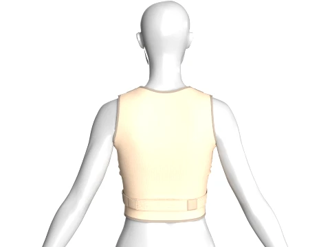 Girls Crop Top With Buckled 3D Model