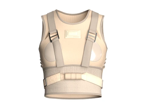 Girls Crop Top With Buckled 3D Model