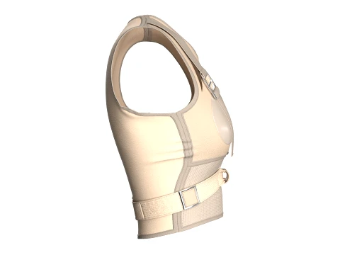 Girls Crop Top With Buckled 3D Model