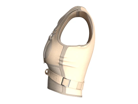 Girls Crop Top With Buckled 3D Model