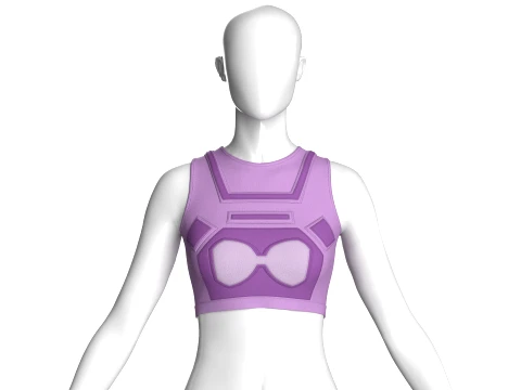 Girls Crop Top With Chest Plate 3D Model