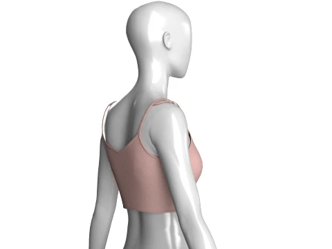 Girls Front-Zip Crop Top With Pocket 3D Model