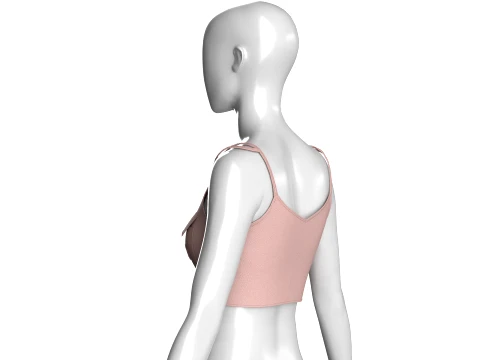Girls Front-Zip Crop Top With Pocket 3D Model