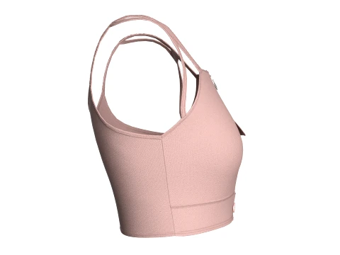 Girls Front-Zip Crop Top With Pocket 3D Model