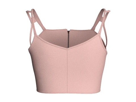 Girls Front-Zip Crop Top With Pocket 3D Model
