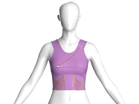Girls Chain Crop Top 3D Model